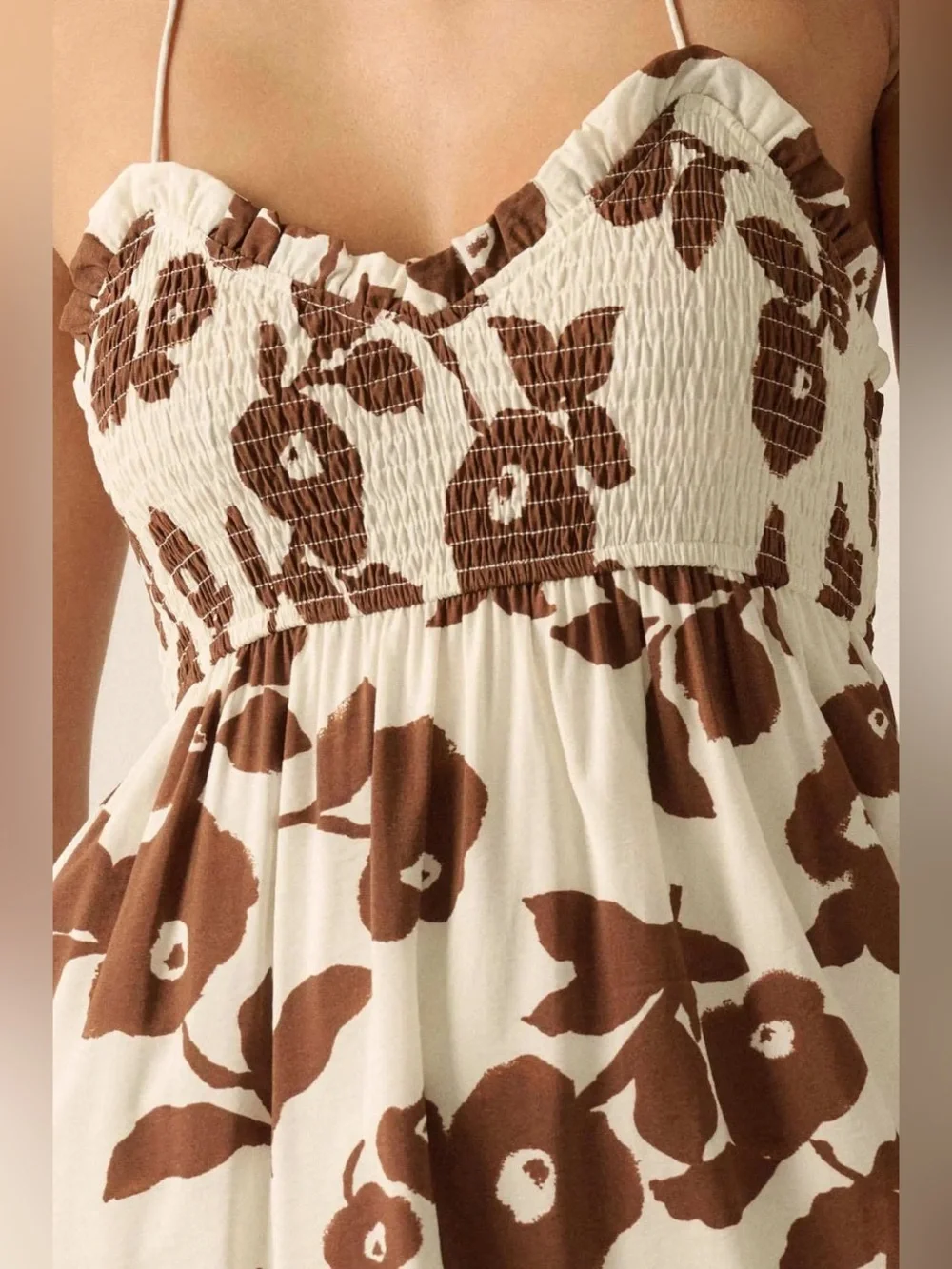 Promesa Poppy Prairie Smocked Floral Halter Maxi Dress - Picture 4 of 8
